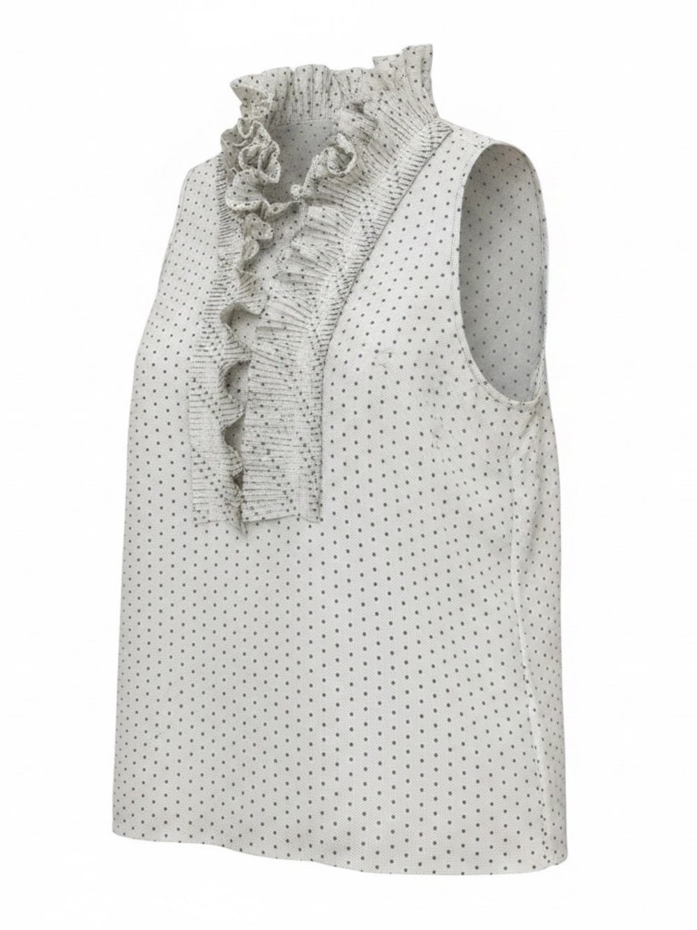 J. Crew Cream Eyelet Ruffle-Front Sleeveless Top - Picture 2 of 5